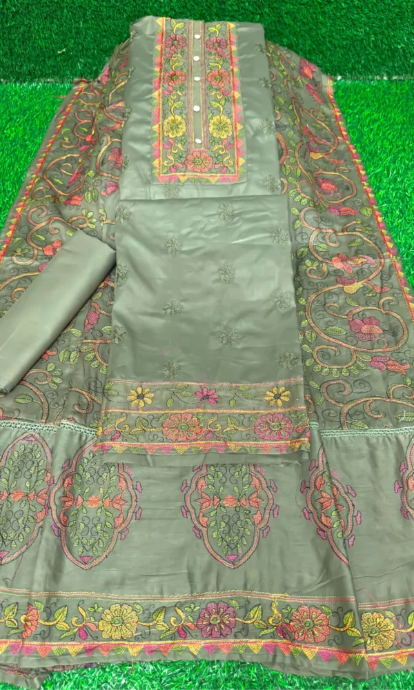 নকশী কাঁথার ড্রেস ০২ – শেওলা কালার