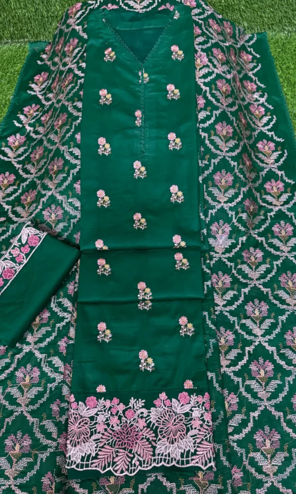 জামদানি স্টাইল ওড়না - গ্রীন কালার