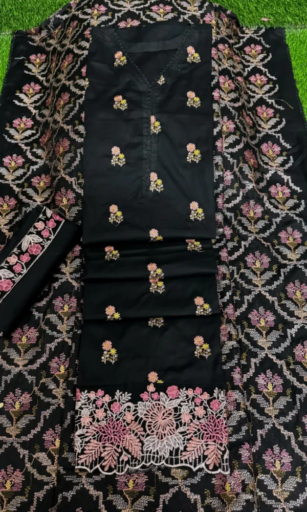 জামদানি স্টাইল ওড়না - Black কালার