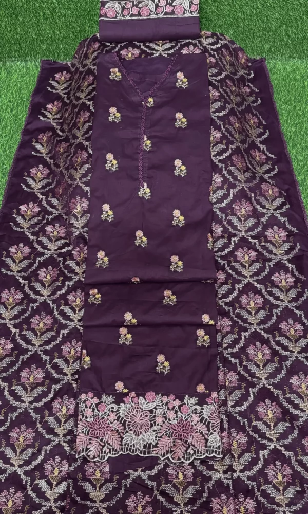 জামদানি স্টাইল ওড়না - Purple কালার