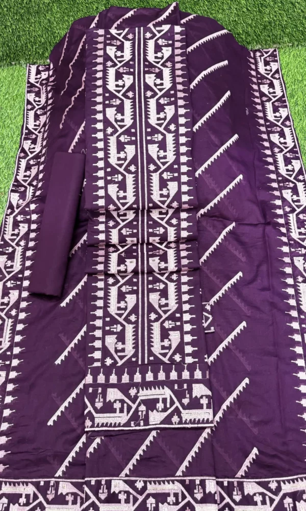 জামদানি স্টাইল ওড়না 02 - Purple Color