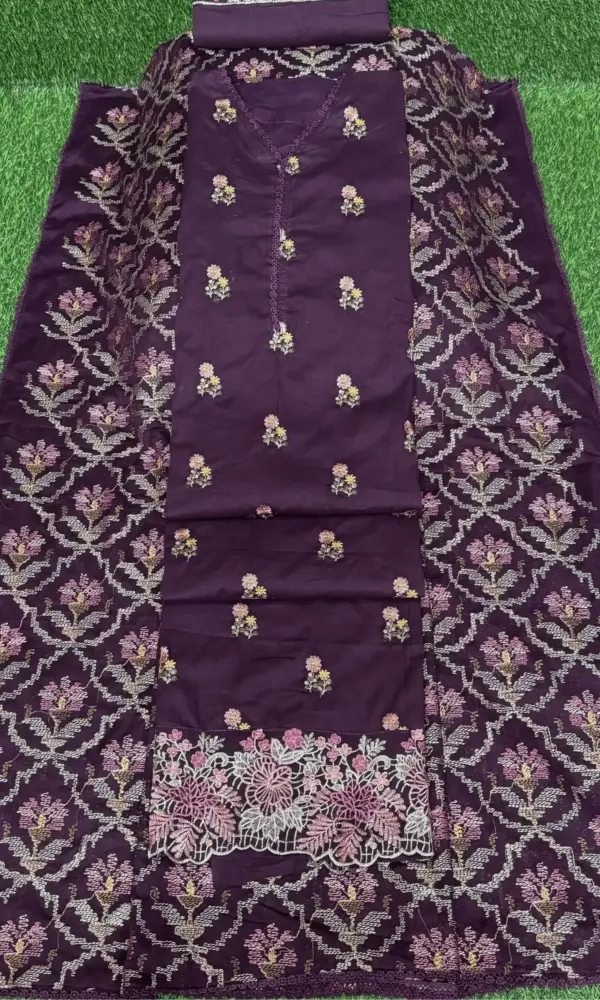 জামদানি স্টাইল ওড়না - Purple কালার New
