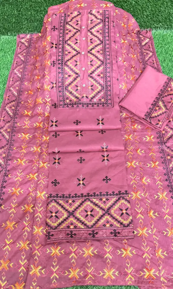 জামদানি - স্টাইল - ৩ --ডিপ পিয়াজ কালার