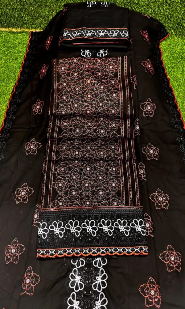 সুতি গোলাপ -কালো -কালার