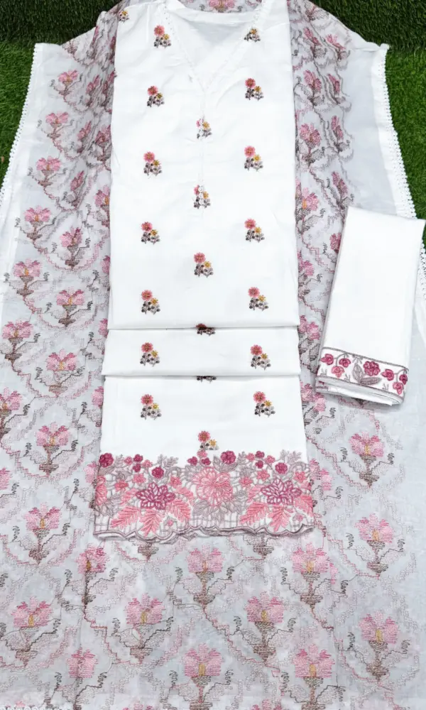 জামদানী স্টাইল -ওয়ান- সাদা কালার