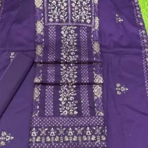 সুতি বক্স গলা - ডিপ পার্পেল কালার