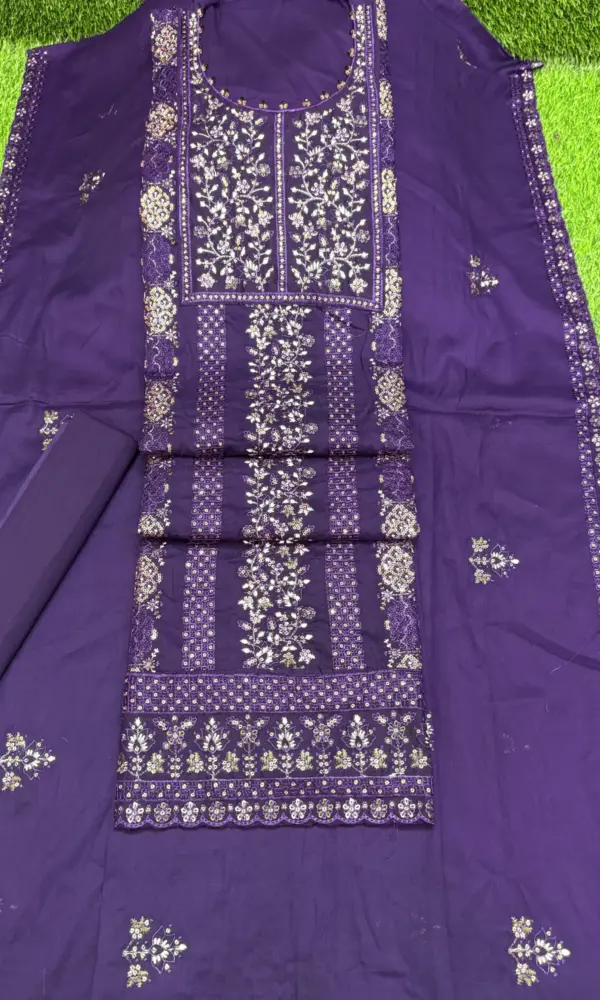 সুতি বক্স গলা - ডিপ পার্পেল কালার