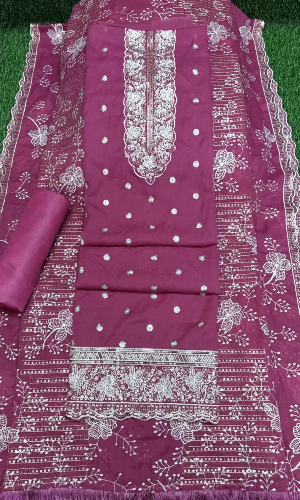 ফেমাস জর্জেট -১ ডিপ মেজেন্ডা কালার
