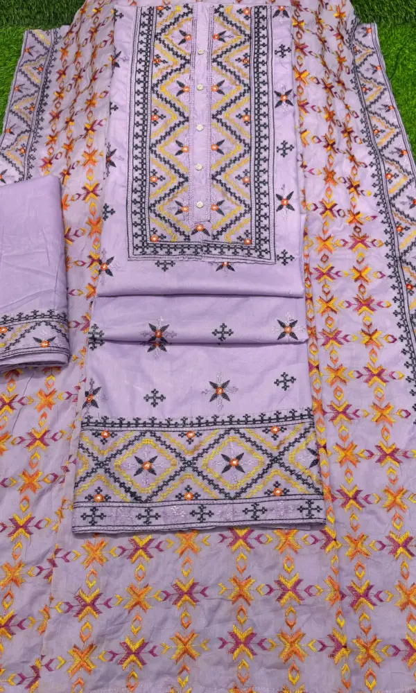 জামদানি স্টাইল - ৩ লেভেন্ডা কালার