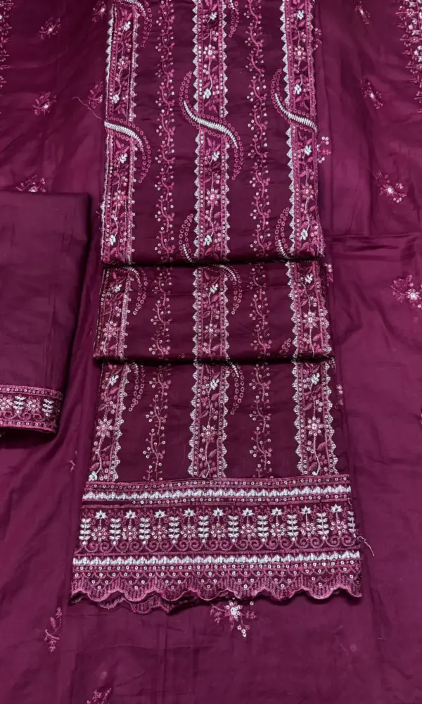 সুতি লম্বা স্টাইপ কাজ করা  ড্রাগন  কালার