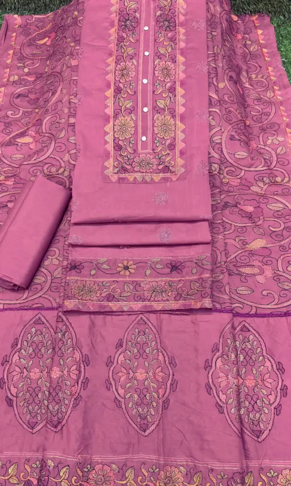 নকশী স্টাইল কাজ – ডিপ পিয়াজ কালার