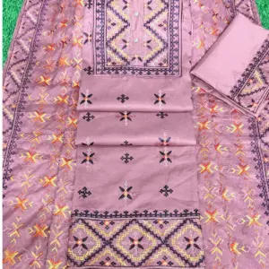 জামদানি স্টাইল - ৩ লাইট পিয়াজ কালার
