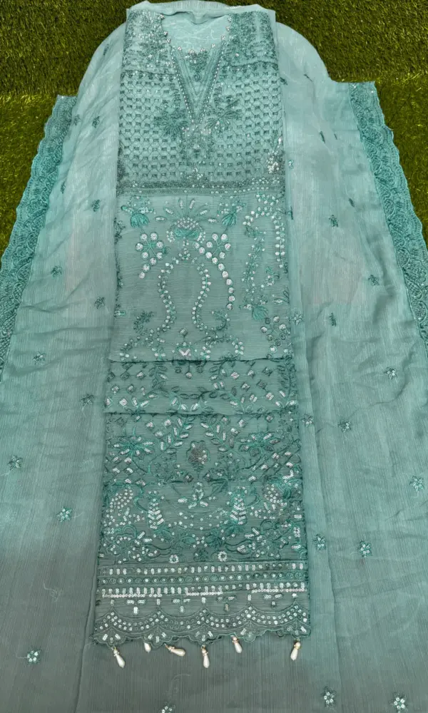সফট জর্জেট,, D-PK  পানি কালার