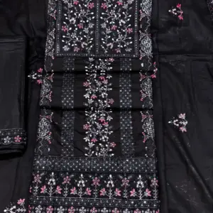 সুতি বক্স গলা - কালো কালার