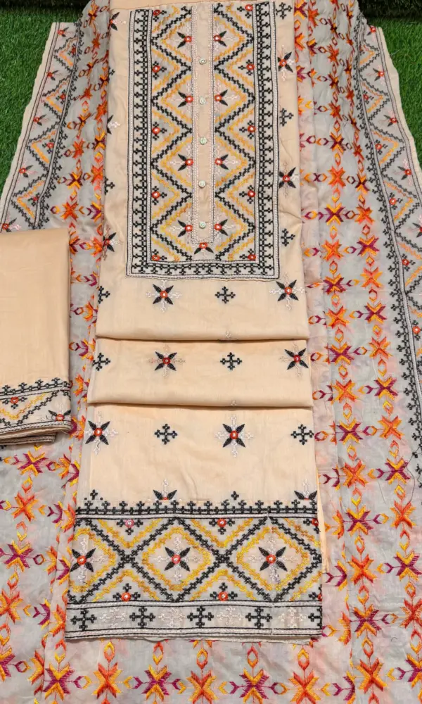 জামদানি স্টাইল - ৩ লাইট বাঙ্গি কালার