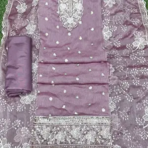 D - 0111 - ডায়মন্ড জর্জেট - লাইট পেয়াজ কালার
