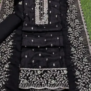 বারি কাজের ওড়না,,,কালো কালার