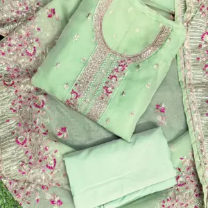 বারি কাজের ওড়না,,, লেমন কালার