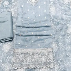 D - 0111 - ডায়মন্ড জর্জেট - আকাশী কালার