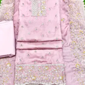 বারি কাজের ওড়না,,, লাইট পিংক কালার