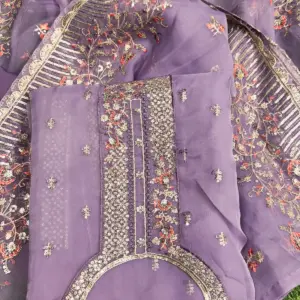 বারি কাজের ওড়না,,, লাইট বেগুনি কালার