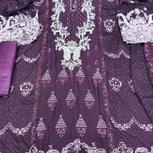 D - 00117 - { কোটা জর্জেট } ডিপ পার্পেল কালার